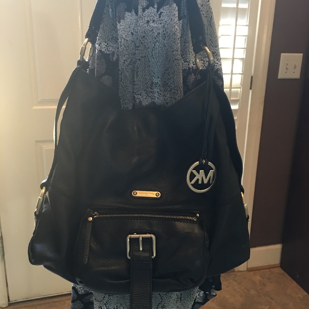 Large Black Soft Leather Michael Kors Shoulder Bag